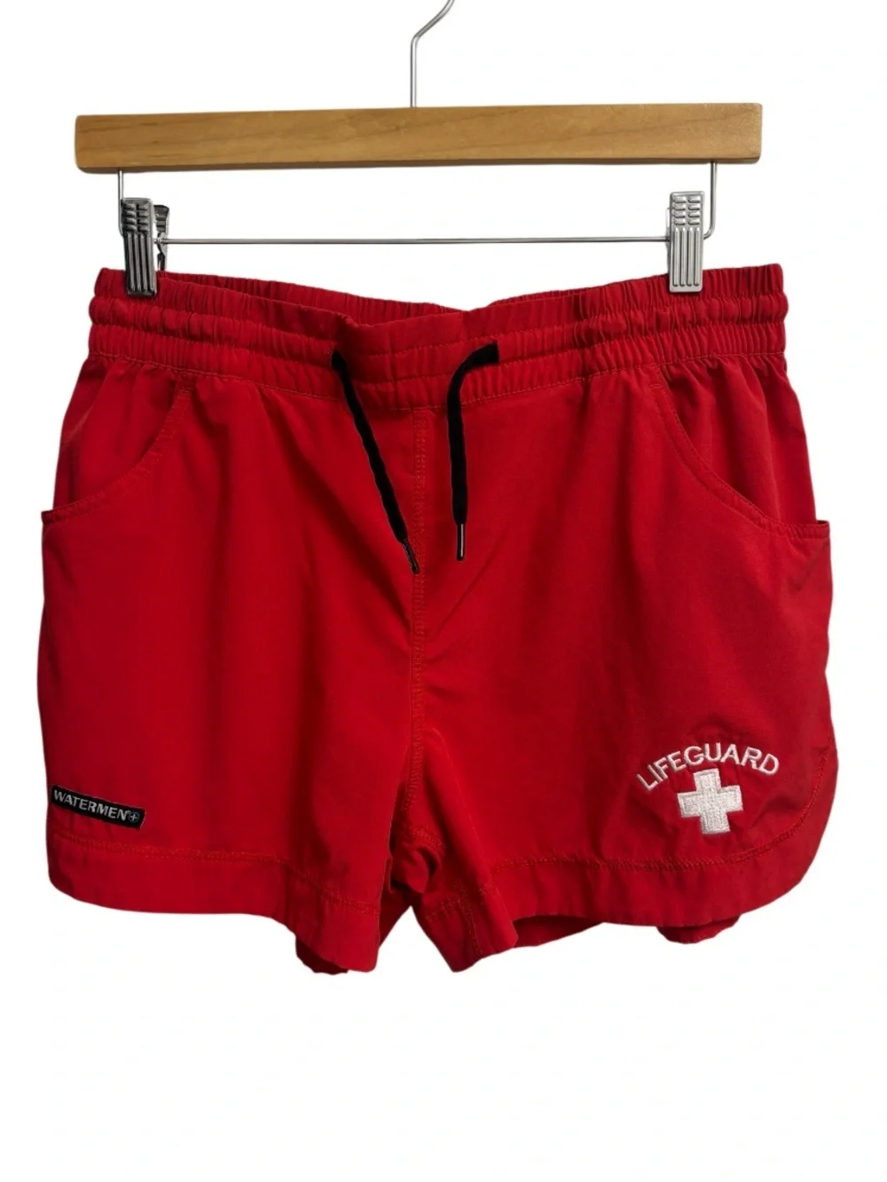 Watermen | Lifeguard Red Stretch Swim Shorts | Size Large